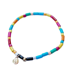 Caryn Lawn Seashore Tube Bracelet- Bright Rainbow