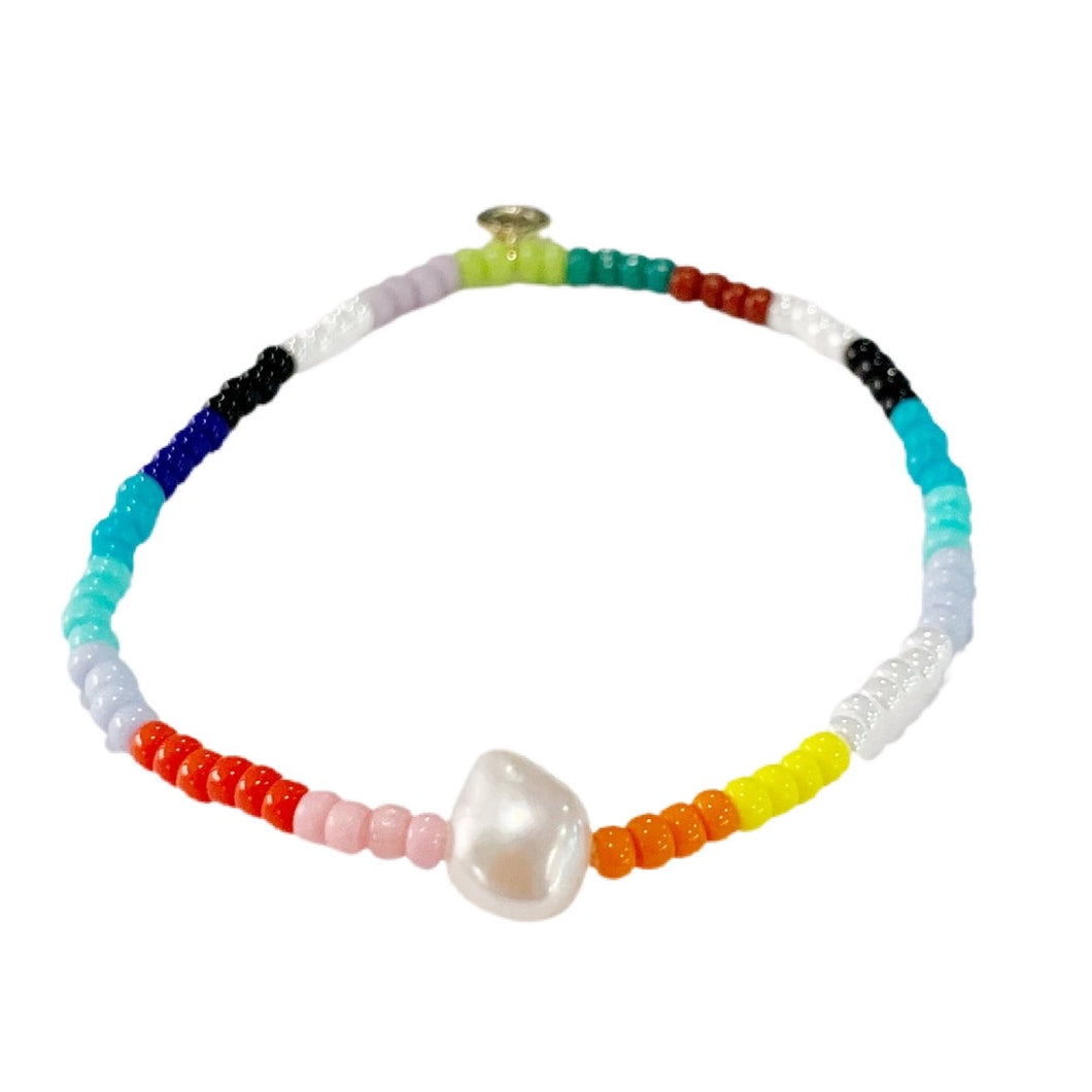 Fresh Water Pearl - Single Rainbow Bracelet