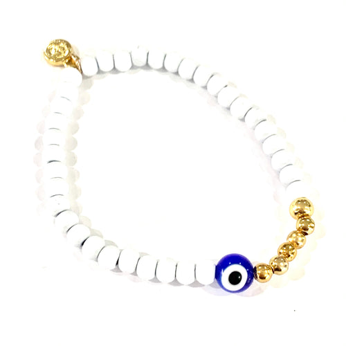 St Croix Evil Eye Bracelet- White