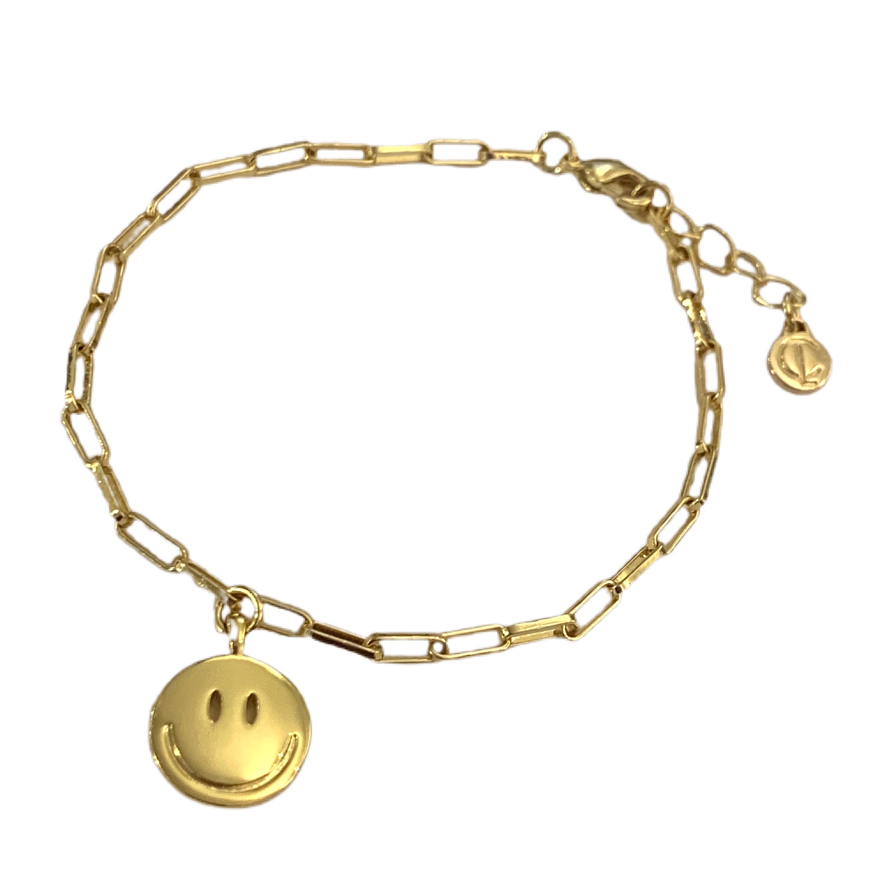 Caryn Lawn Gold Chain Link Smile Anklet