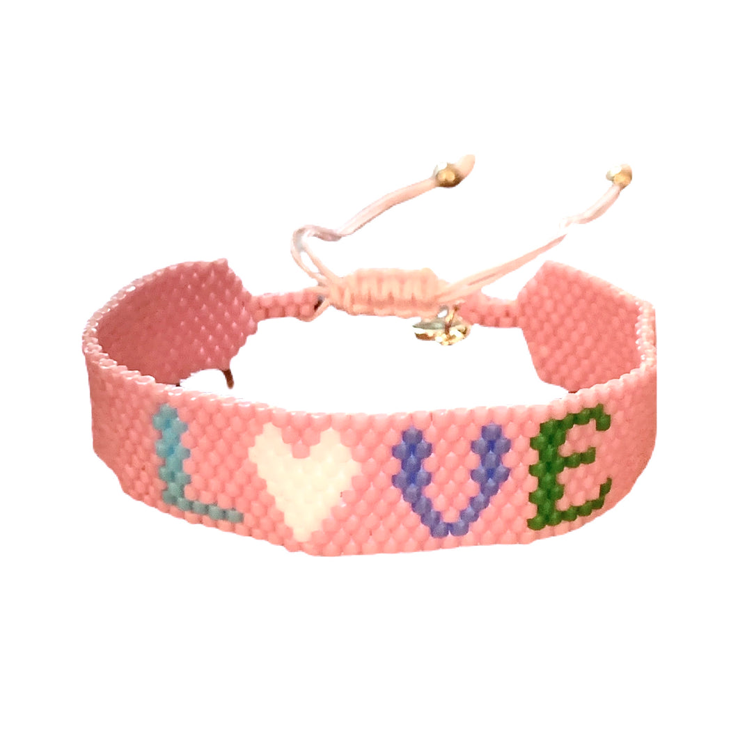 Caryn Lawn Friendship Bracelet Pink Love