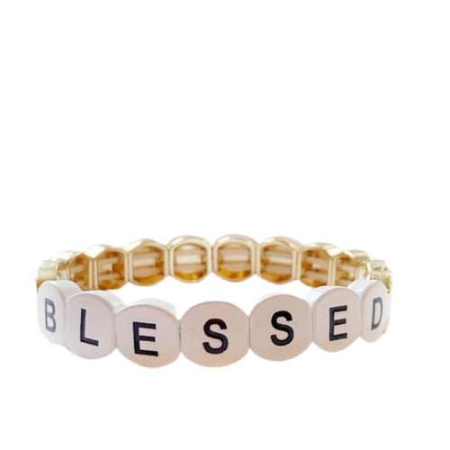 Word Tile Bracelet- Blessed