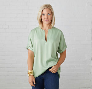 Caryn Lawn Betsy Top Spring Mint
