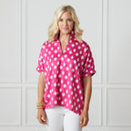 Caryn Lawn Betsy Collared Pink Print