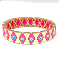 Caryn Lawn Tile Bracelet- Evil eye Pink diamond