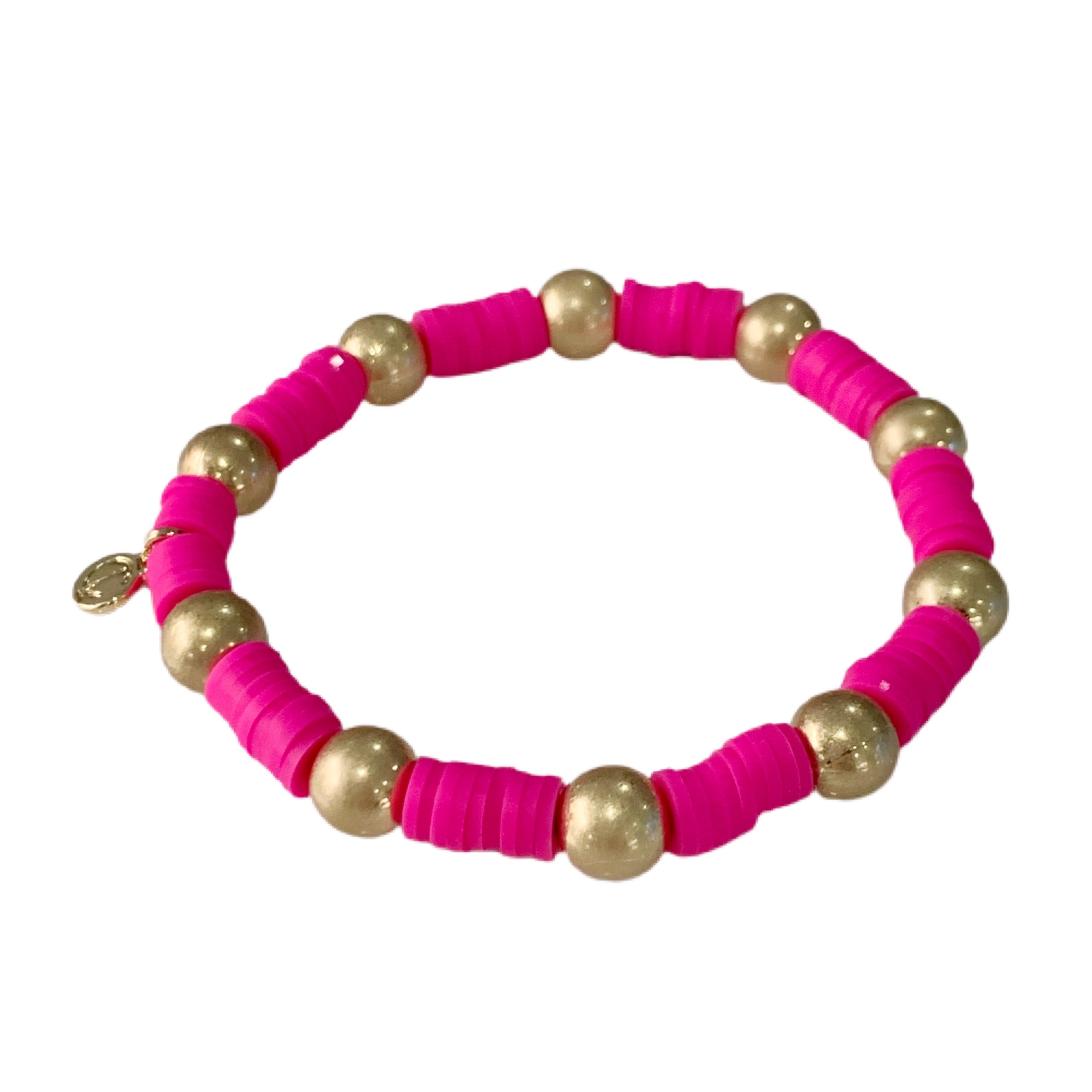 Caryn Lawn Seaside Gold Ball- Hot Pink