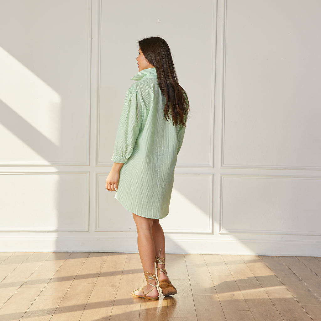 Caryn Lawn Sami Seersucker Dress Lime