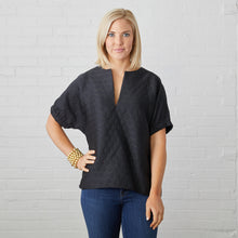Load image into Gallery viewer, Betsy Top Black Jacquard