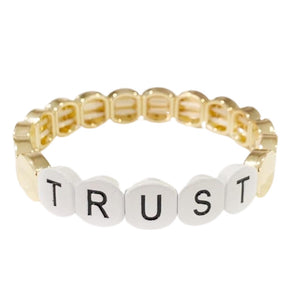 Caryn Lawn Word Tile Bracelet- Trust