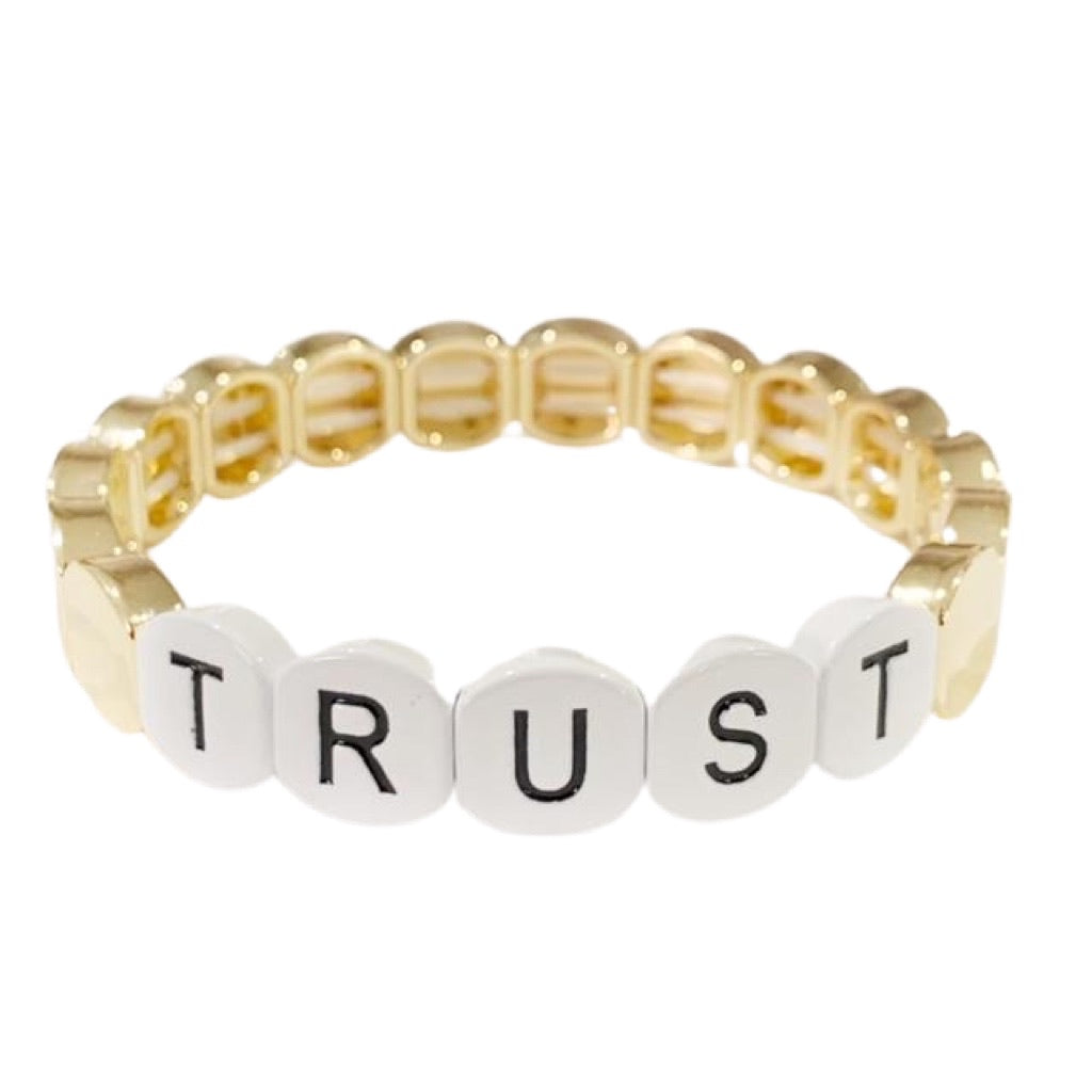 Caryn Lawn Word Tile Bracelet- Trust