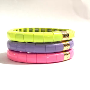 Caryn Lawn Tile Tube Bracelet- Neon Yellow