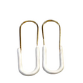 Caryn Lawn Paperclip Enamel Earring White