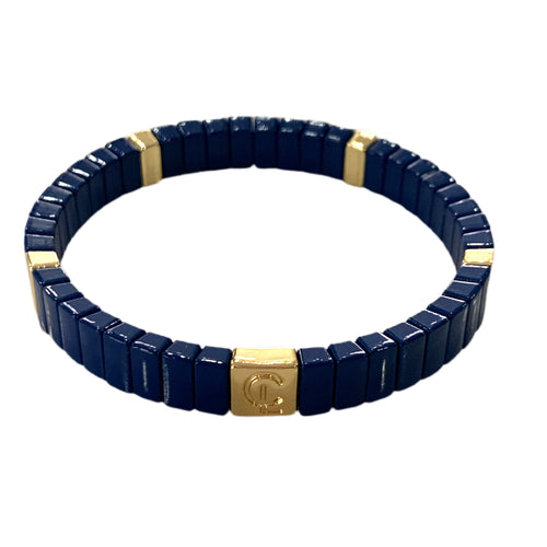 Tile Mini Bar Bracelet- Navy