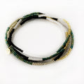 Caryn Lawn Seed Bead Bracelet Set- Hunter Green