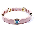 Caryn Lawn Tile Bracelet - Round Evil Eye Nude