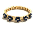 Caryn Lawn Flower Tile Bracelet- Navy/White