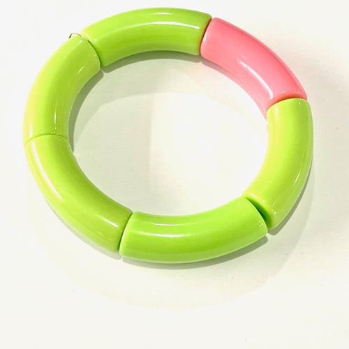 Palm Beach Duo Bracelet- Lime/Pink